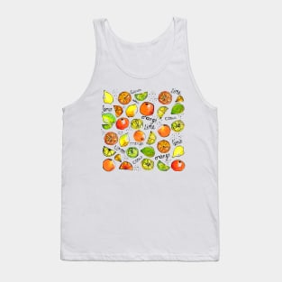 Citrus fruit lime orange lemon sketches food illustration Tank Top